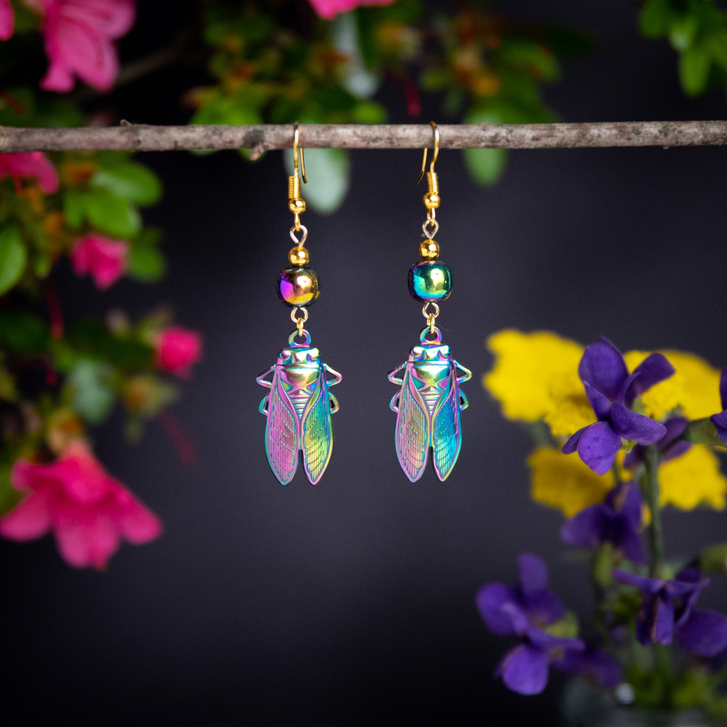 Iridescent Cicada Earrings