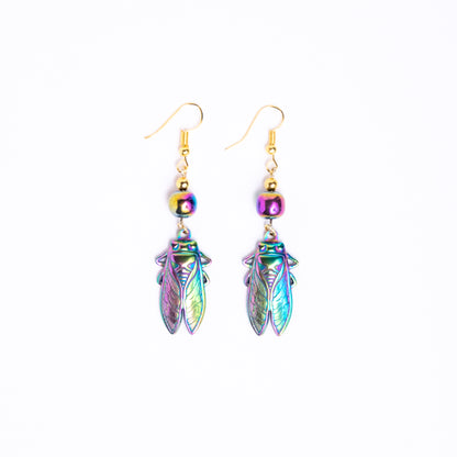 Iridescent Cicada Earrings