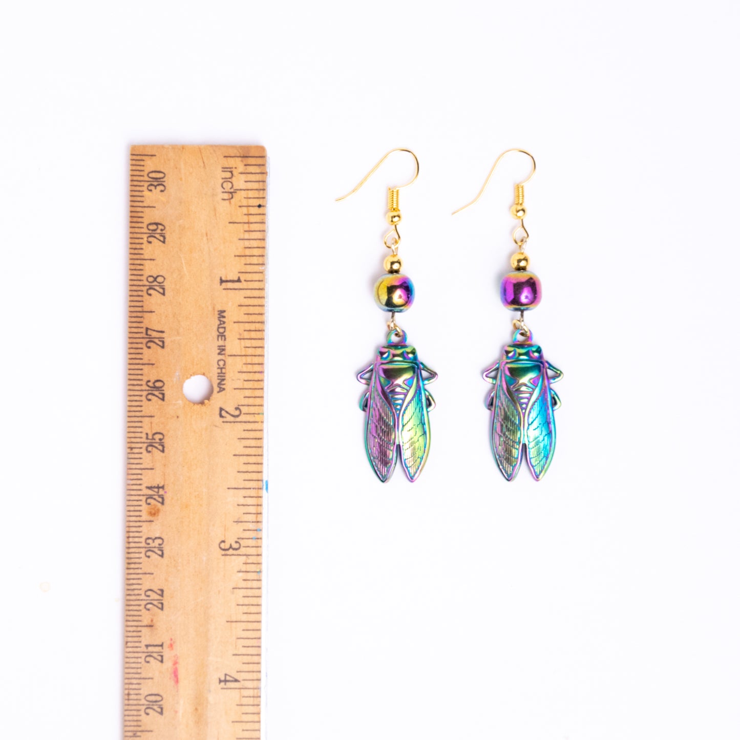 Iridescent Cicada Earrings