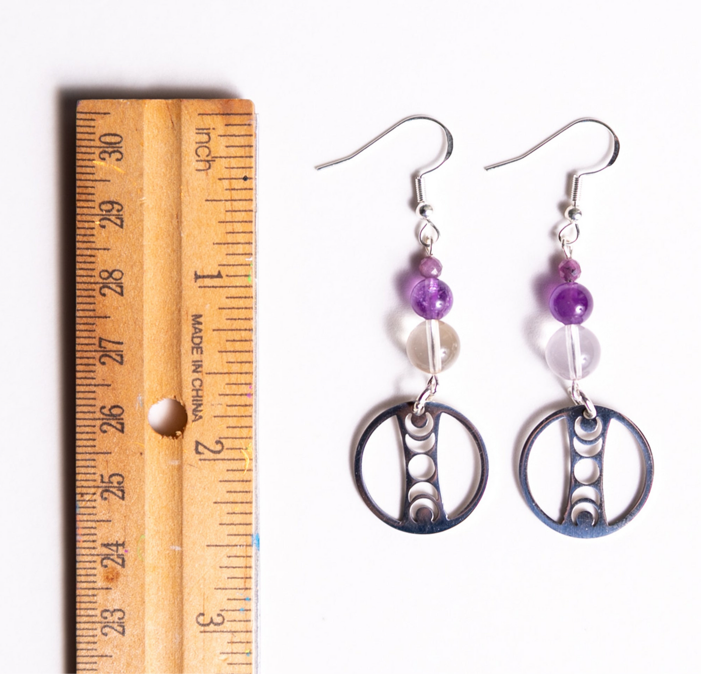 Amethyst Crystal Eclipse Earrings