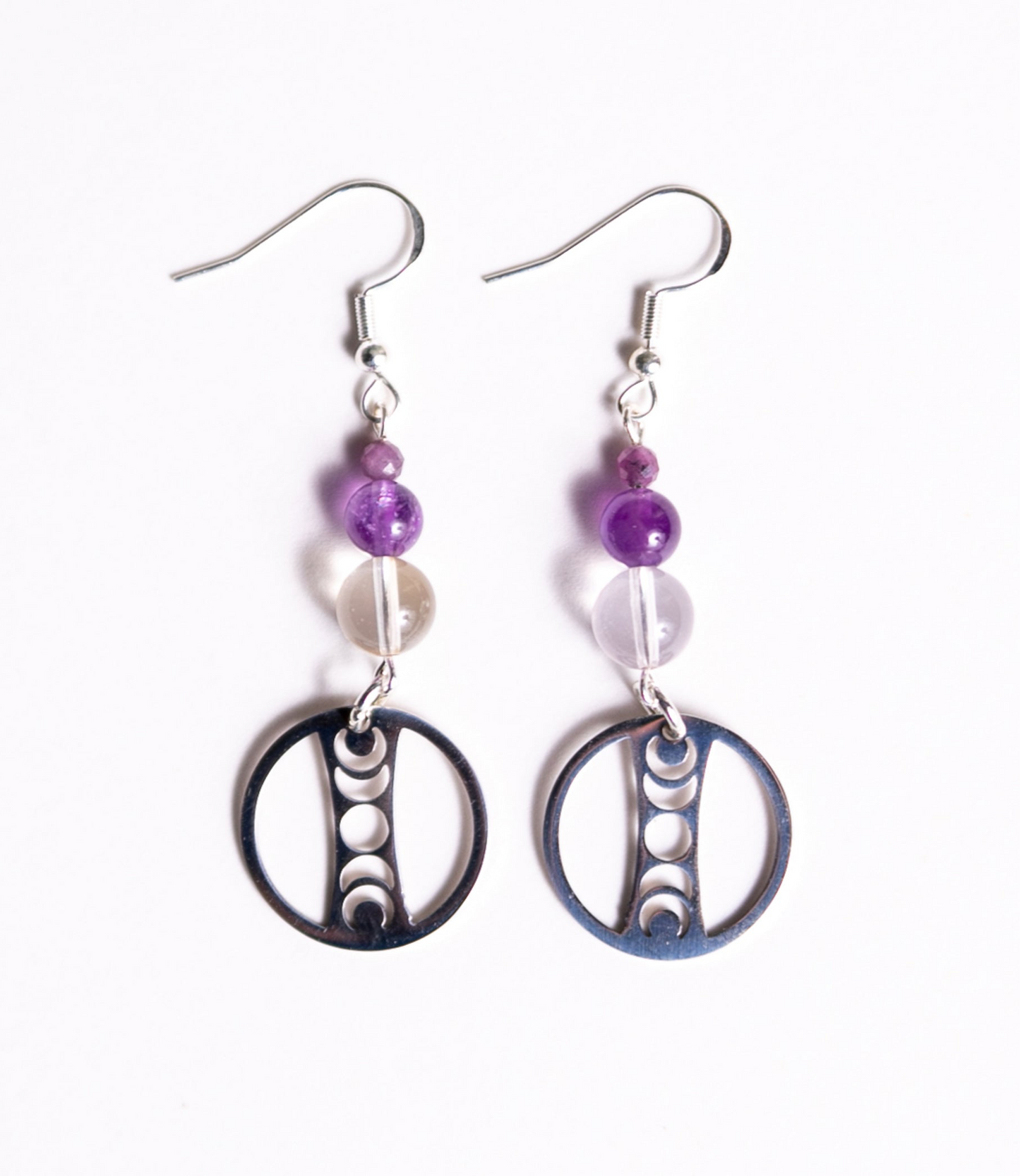 Amethyst Crystal Eclipse Earrings