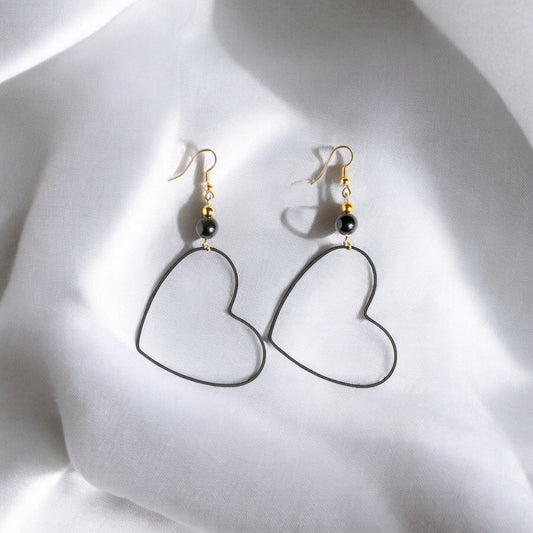 Black Heart Silhouette Earrings