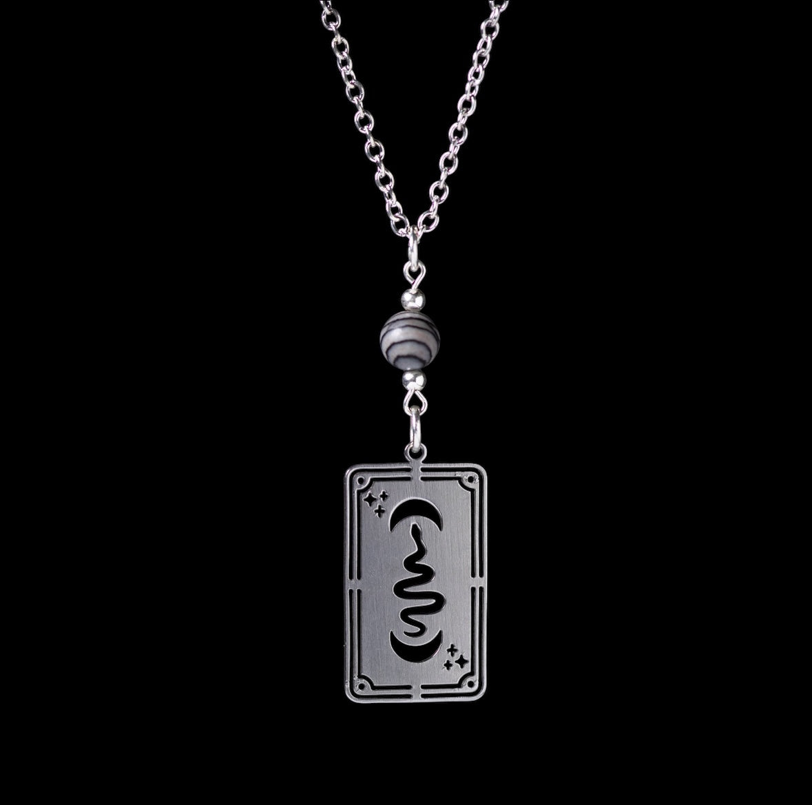 Luna Serpent Tarot Card Necklace