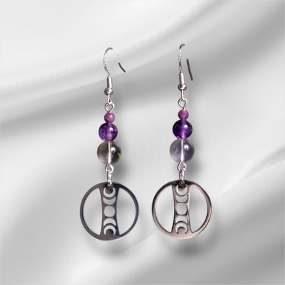 Amethyst Crystal Eclipse Earrings