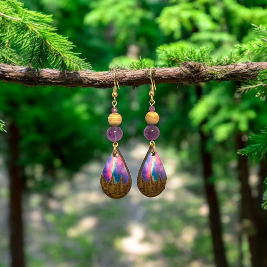 Purple Aurora Borealis Earrings