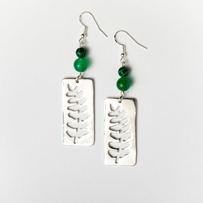 Silver Fern Window Earrings